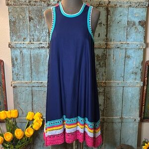 New! Anthropologie Crochet Sleeveless Colorful Summer Dress